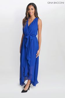 Gina Bacconi Blue Imogen Sleevless Wrap Dress (N06333) | 627 zł