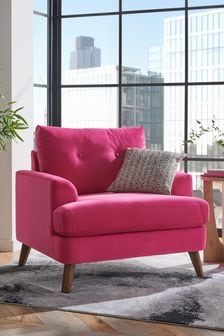 Soft Velvet Fuchsia Pink Parker Armchair (N06374) | €550