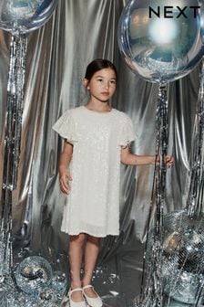Кремовый - Платье с пайетками (3-16 лет) (N06425) | €23 - €28