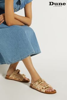 Dune London Natural Lolitas Raffia Buckle Sandals (N06657) | $131