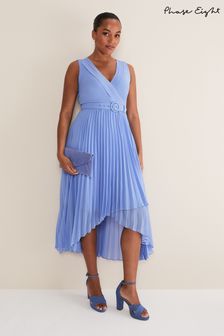 Phase Eight Blue Petite Brianna Pleated Midaxi Dress (N06739) | AED771