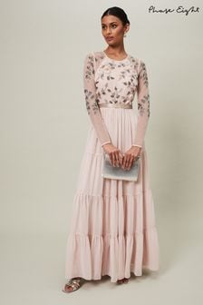 Phase Eight Pink Florence Beaded Maxi Dress (N06747) | ₪ 1,655