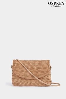 OSPREY LONDON The Joss Woven Natural Leather Cross-Body Clutch (N06763) | 797 SAR