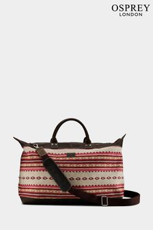 OSPREY LONDON The Poppins Tapestry & Leather Cream Weekender