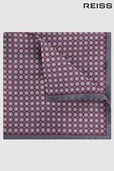 Темно-серый/бордо - Платок для нагрудного кармана с шелковым принтом Reiss Montecristo (N06859) | €58