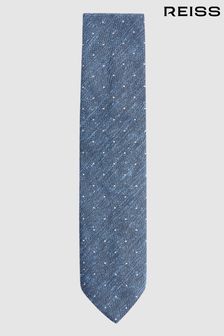 Reiss Airforce Blue Levanzo Silk Textured Polka Dot Tie (N06867) | 444 SAR