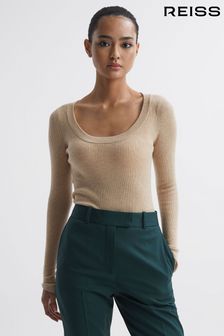 Reiss Neutral Sian Knitted Fitted Top (N06879) | €134