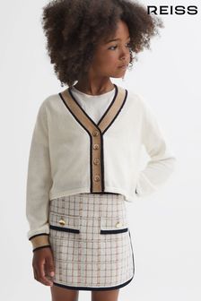 Reiss Ivory Emili Junior Wool Blend V-Neck Cardigan (N06880) | €54