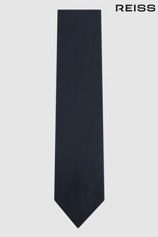 Bleu marine - Cravate Reiss Milat en laine sergée (N06884) | €68