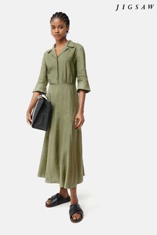 Jigsaw Green Linen Shirt Dress (N06913) | 126 €