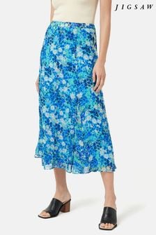 Jigsaw Blue Rave Floral Crinkle Skirt (N06921) | 195 €