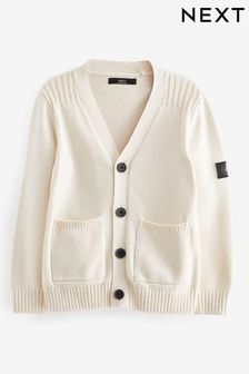 White Knitted Utility Cardigan (3-16yrs) (N07014) | AED53 - AED71