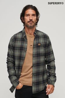 Superdry Black Organic Cotton Lumberjack Check Shirt (N07104) | $80