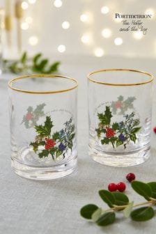 Portmeirion Set of 4 The Holly and the Ivy Old Fashioned Glasses (N07108) | €49