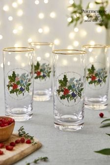 Portmeirion The Holly and the Ivy Set of 4 Hiball Glasses (N07109) | €49