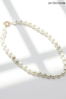 Jon Richard Gold Plated Round Pearl Station Y Drop Necklace (N07114) | €43