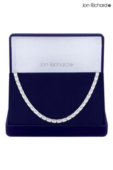 Jon Richard Silver Cubic Zirconia Baguette Toggle Choker Necklace- Gift Boxed (N07124) | LEI 507