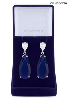 Jon Richard Silver Cubic Zirconia Statement Peardrop Earrings - Gift Boxed (N07127) | AED222