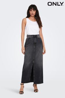 ONLY Black Denim Maxi Skirt (N07164) | $110