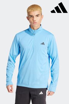 adidas Blue Train Essentials Training 1/4-Zip Long Sleeve Sweatshirt (N07263) | 188 QAR