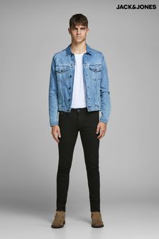 JACK & JONES Black/Chrome Slim Fit Jeans (N07290) | 198 QAR