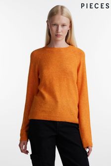 Orange - PIECES Weicher Pullover mit Rundhalsausschnitt (N07298) | 41 €