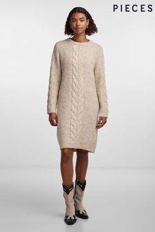 PIECES Chunky Cable Knitted Jumper Dress