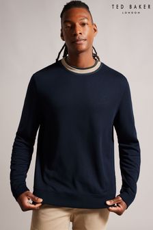 Ted Baker Blue Zylem Long Sleeve Regular Soft Touch Sweatshirt (N07369) | SGD 165