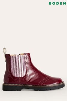 Boden Red Leather Chelsea Boots (N07403) | HK$566 - HK$607
