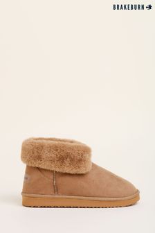 Brakeburn Brown Faux Fur Top Short Boots (N07419) | kr454