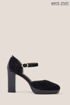 White Stuff Priscilla Platform Suede Black Shoes (N07425) | €54