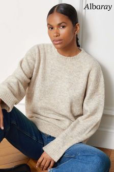 Sweter z tkaniny pętelkowej boucle ze zwierzęcym nadrukiem Albaray (N07471) | 250 zł