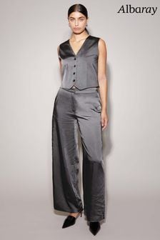 Серые атласные брюки с широкими штанинами Albaray (N07490) | €62
