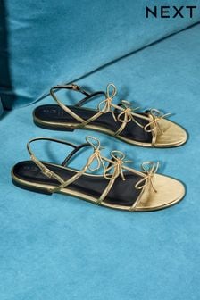 Gold Regular/Wide Fit Forever Comfort ® Bow Slingback Sandals (N07534) | MYR 113