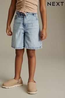 Умеренно синяя джинсовая ткань - Удлиненные шорты (3-16 лет) (N07556) | €18 - €26