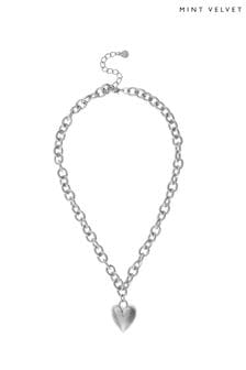 Silver - Mint Velvet Tone Heart Necklace (N07575) | kr530