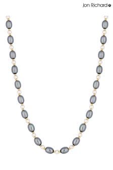 Jon Richard Poliertes, ovales Gliederarmband mit Perlen (N07621) | 31 €