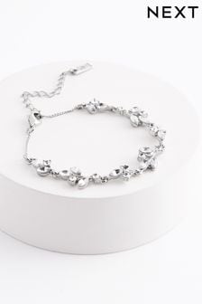 Silver Tone Bridal Leaf Bracelet (N07724) | KRW27,200