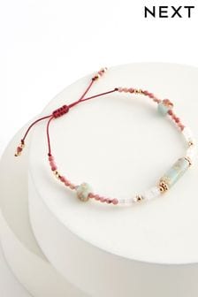 Pink Semi Precious Stone Beaded Bracelet (N07725) | KRW20,400