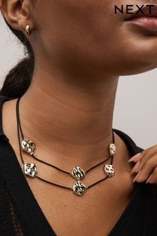Schwarz - Mehrreihige Kordel-Halskette (N07742) | 21 €