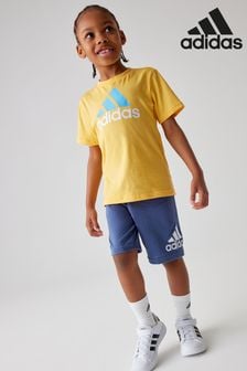 adidas Orange Sportswear Essentials Logo T-Shirt And Shorts Set (N07875) | $40