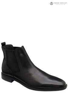 Frank Wright Black Mens Leather Chelsea Boots (N07876) | €40