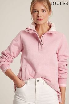 Joules Burnham Pink Funnel Neck Quarter Zip Sweatshirt (N07906) | €93