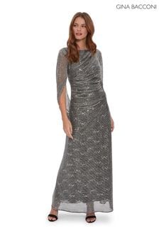 Gina Bacconi Natural Joanna Metallic Sequin Knit Maxi Dress (N09006) | ₪ 1,024