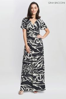 Gina Bacconi Geraldine Jersey Black Maxi Dress (N09013) | €79