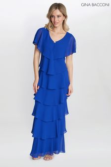 Gina Bacconi Blue Catherine Tiered Maxi Dress (N09017) | $347