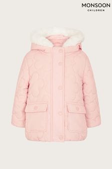 Monsoon Pink Baby Floral Quilted Coat (N09031) | €29 - €32