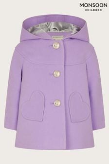 Monsoon Purple Baby Heart Pocket Coat (N09035) | €34 - €36