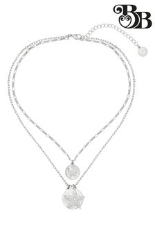 Bibi Bijoux Silberfarbene Starburst-Halskette in Schichten (N09087) | 38 €