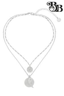 Bibi Bijoux Serenity Mehrreihige Halskette mit Anhängern, Silberfarben (N09096) | 39 €